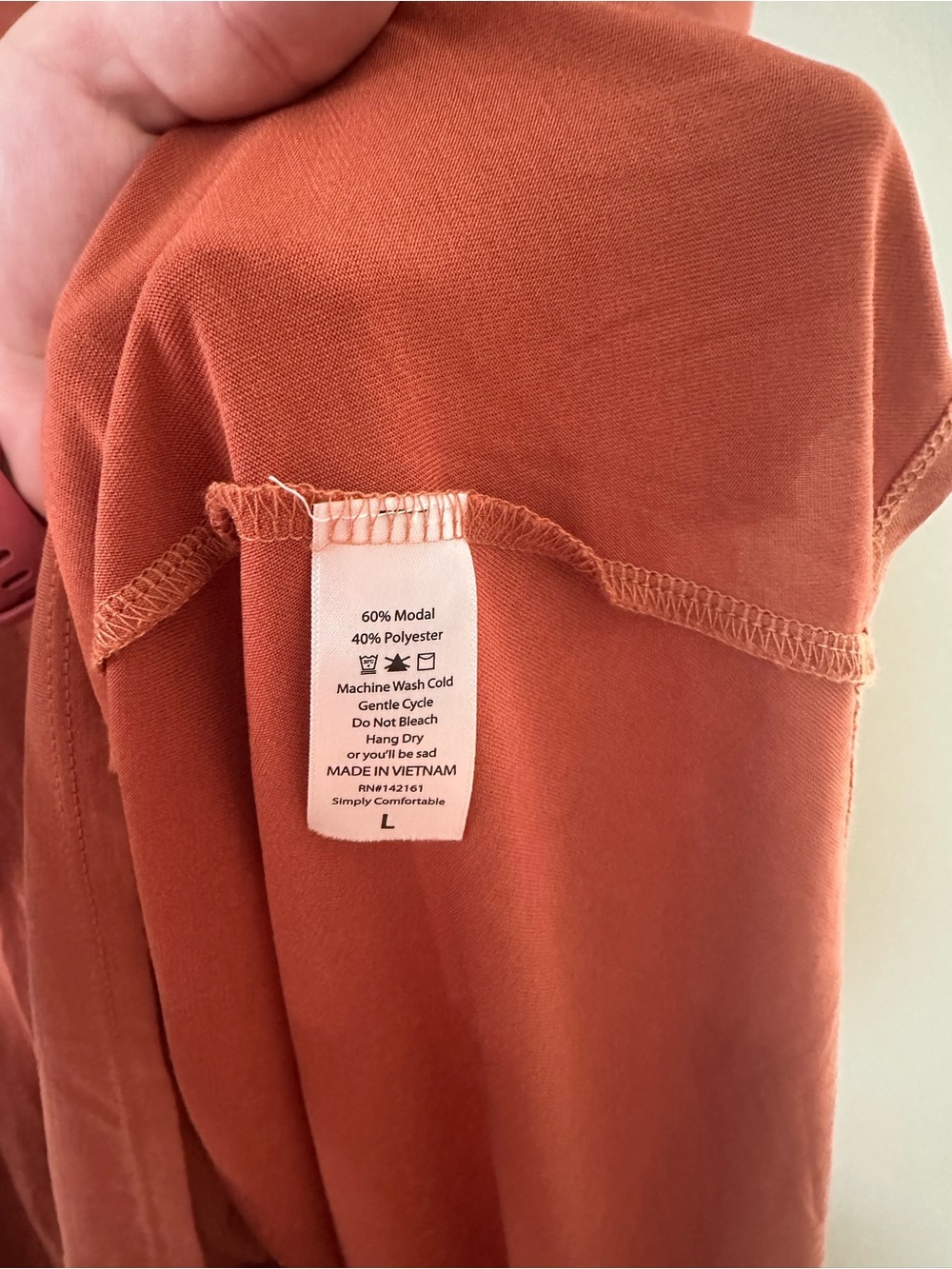 Rust Orange T-Shirt Dress with Pocket - Women - Picture 4 of 5